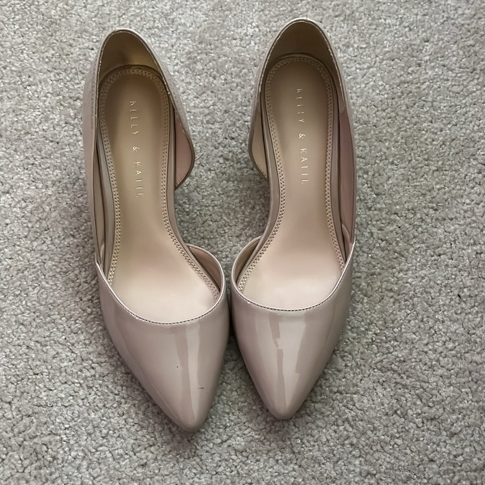 Kali D'Orsay Pointed Toe Flats in Blush